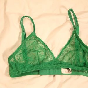 Green lace bralette vintage